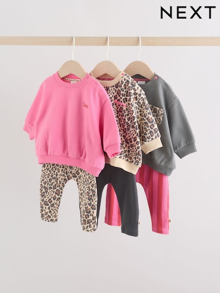 Pink Baby Sweatshirts and Leggings 6 Piece Set (0mths-2yrs) (F95924) | £32 - £34