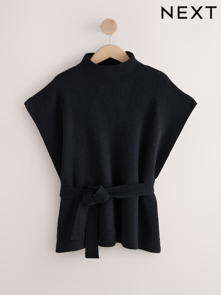 Black Knitted Tabbard Tank with Containing Cashmere (F95932) | £105