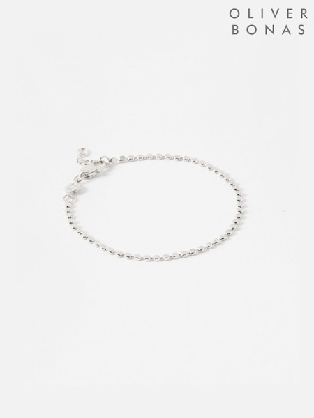 Oliver Bonas Silver Tone Demi Disc Silver Plated Chain Bracelet (F96140) | £38