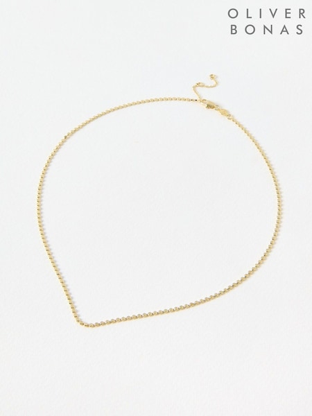 Oliver Bonas Gold Tone Demi Disc Gold Plated Chain Necklace (F96154) | £42