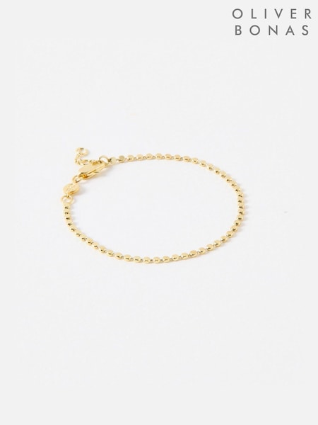 Oliver Bonas Gold Plated Demi Disc Chain Bracelet (F96168) | £38