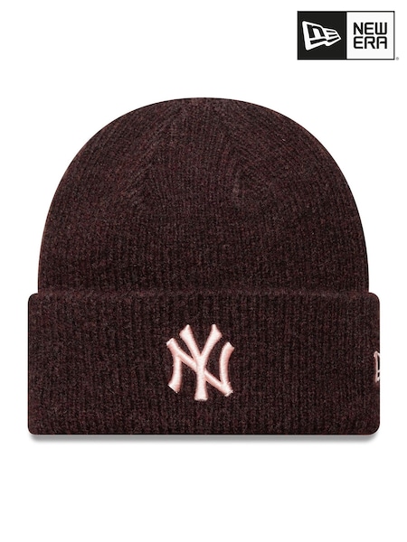 New Era Womens Red Wide Cuff Beanie NY Hat (F96236) | £28