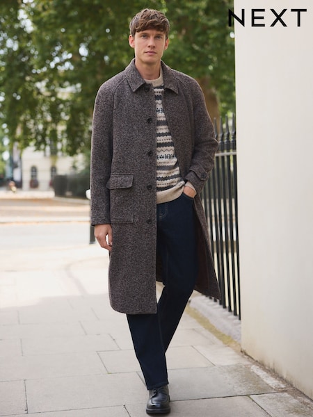 Brown Wool Blend Mac (F96266) | £119