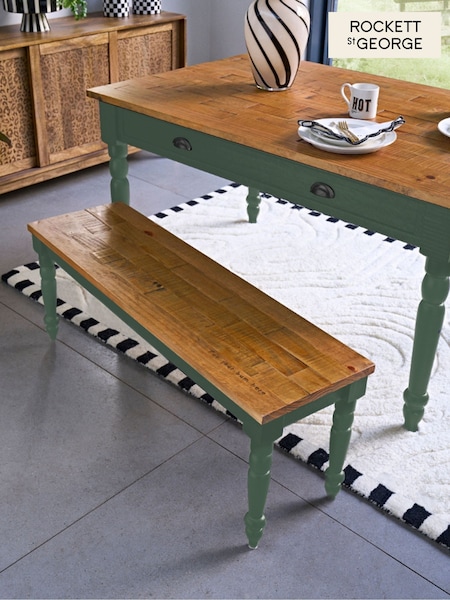 Rockett St George Green Apothecary Style Dining Bench (F96304) | £219