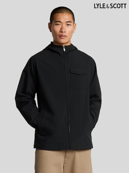 Lyle & Scott Black Hooded Shell Jacket (F96340) | £150
