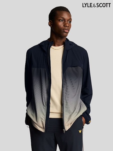 Lyle & Scott Blue Gradient Colour Block Jacket (F96349) | £150