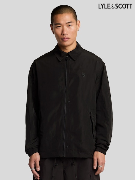 Lyle & Scott Black Nylon Emblem Coach Jacket (F96353) | £135