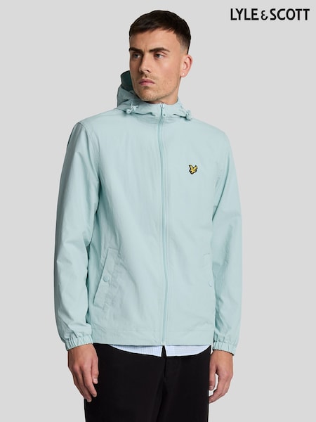Lyle & Scott Blue Zip Through Hooded Jacket (F96356) | £90