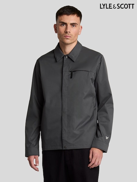 Lyle & Scott Grey Tech Twill Overshirt (F96358) | £130