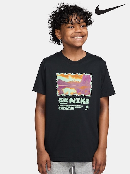 Nike Black Photo Graphic Print T-Shirt (F96393) | £23