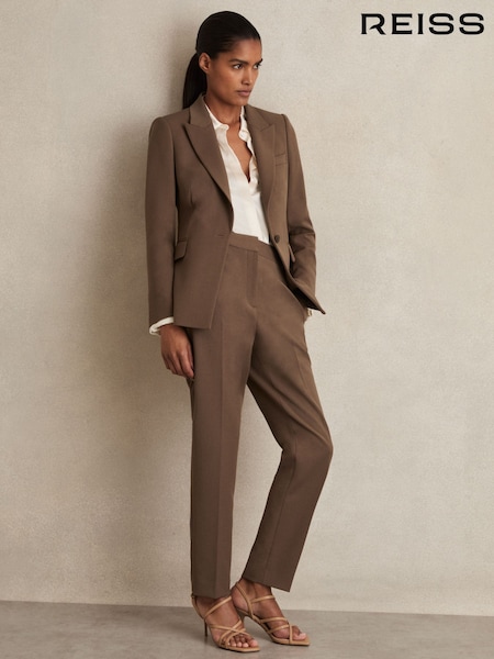 Reiss Mink Neutral Gabi Slim Fit Suit Trousers (F96463) | £98