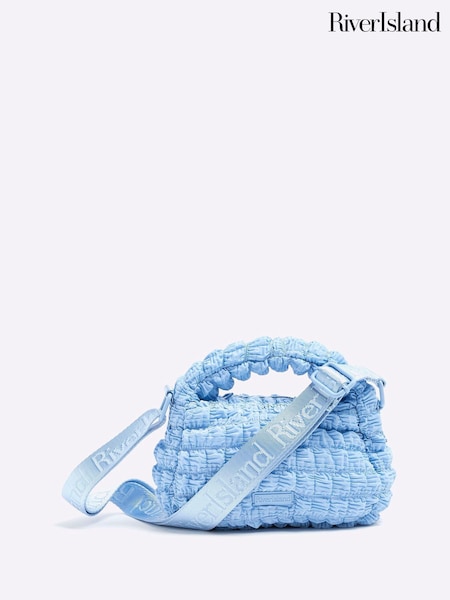 River Island Blue Girls Nylon Scrunch Grab Bag (F96536) | £16