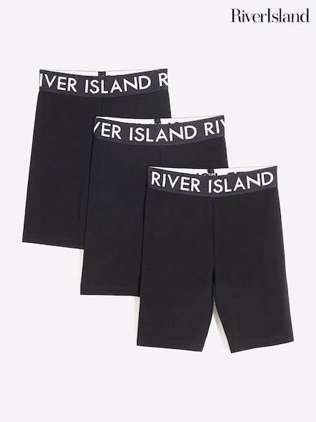 River Island Black Girls Cycle Shorts 3 Pack (F96537) | £18