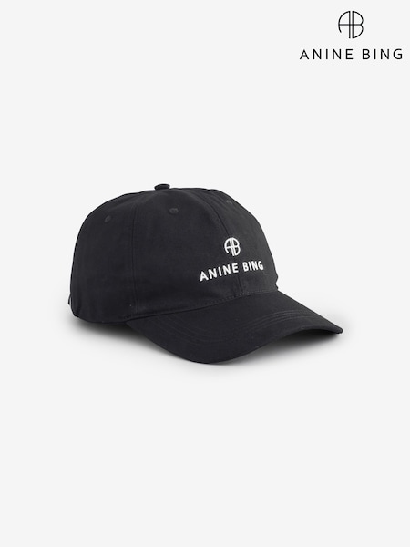 ANINE BING Black Washed Smoke Jeremy Baseball Cap (F96626) | £50