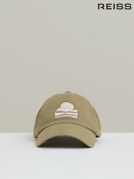 Reiss Washed Sage Brava Cap Reiss | Ché Sunset-Embroidered Cap (F96649) | £68