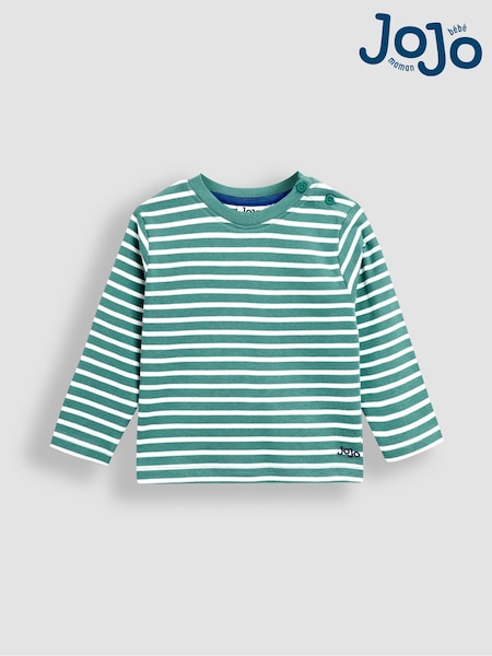 Jojo Maman Bébé Green Classic Stripe Top (F96703) | £13 - £16