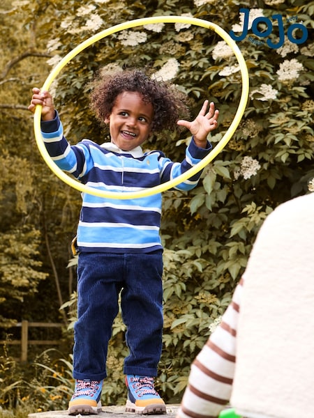 JoJo Maman Bébé Blue Classic Stripe Rugby Top (F96731) | £22 - £25
