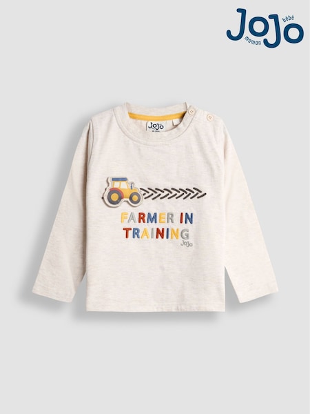 JoJo Maman Bébé Natural Interactive Appliqué Top (F96754) | £17 - £20
