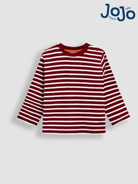 JoJo Maman Bébé Red Classic Stripe Top (F96789) | £0