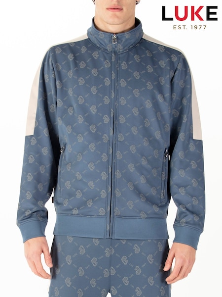 Luke 1977 Blue Ronaldo Denim Zip Sweater (F97027) | £70