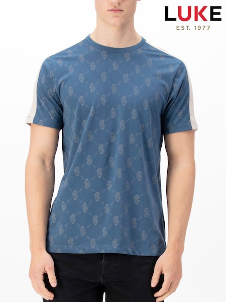 Luke 1977 Blue 100% Cotton Ramos Denim Blue T-Shirt (F97029) | £35