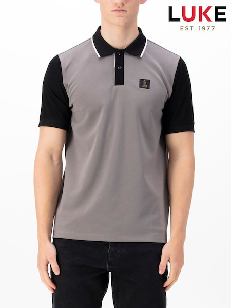 Luke 1977 Grey Saddleworth Concrete Polo Shirt (F97030) | £55
