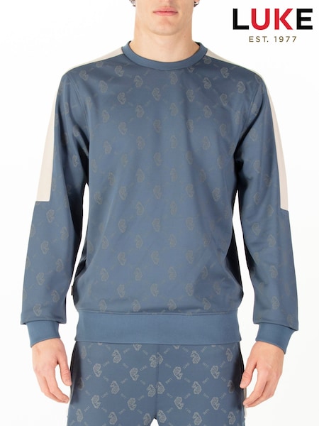 Luke 1977 Blue Gazzas Tears Denim Sweatshirt (F97038) | £75