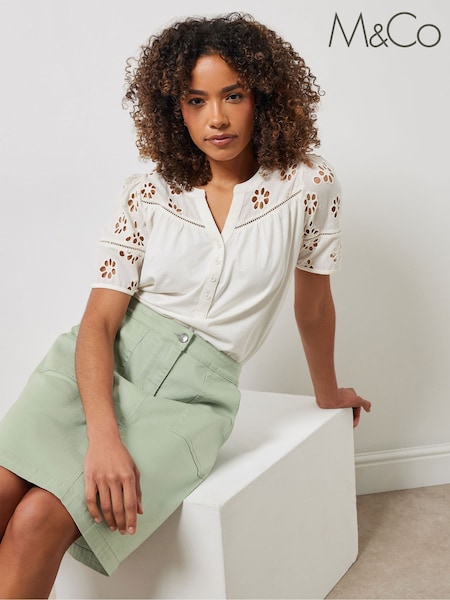 M&Co Green Knee Skirt (F97086) | £36