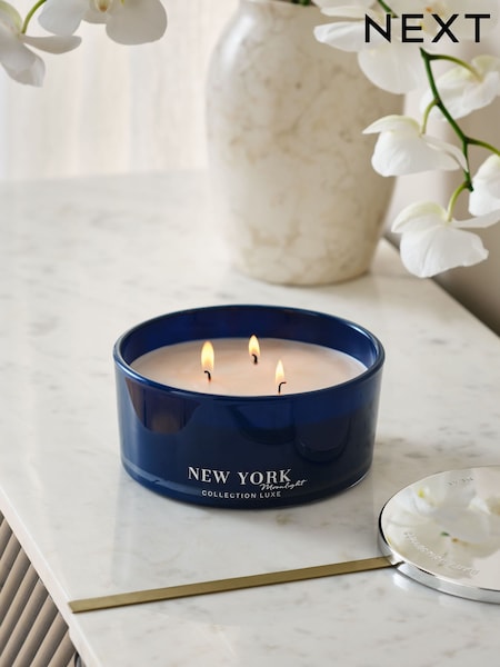 Moonlight Amber & Jasmine Collection Luxe New York 3 Wick Candle (F97200) | £20
