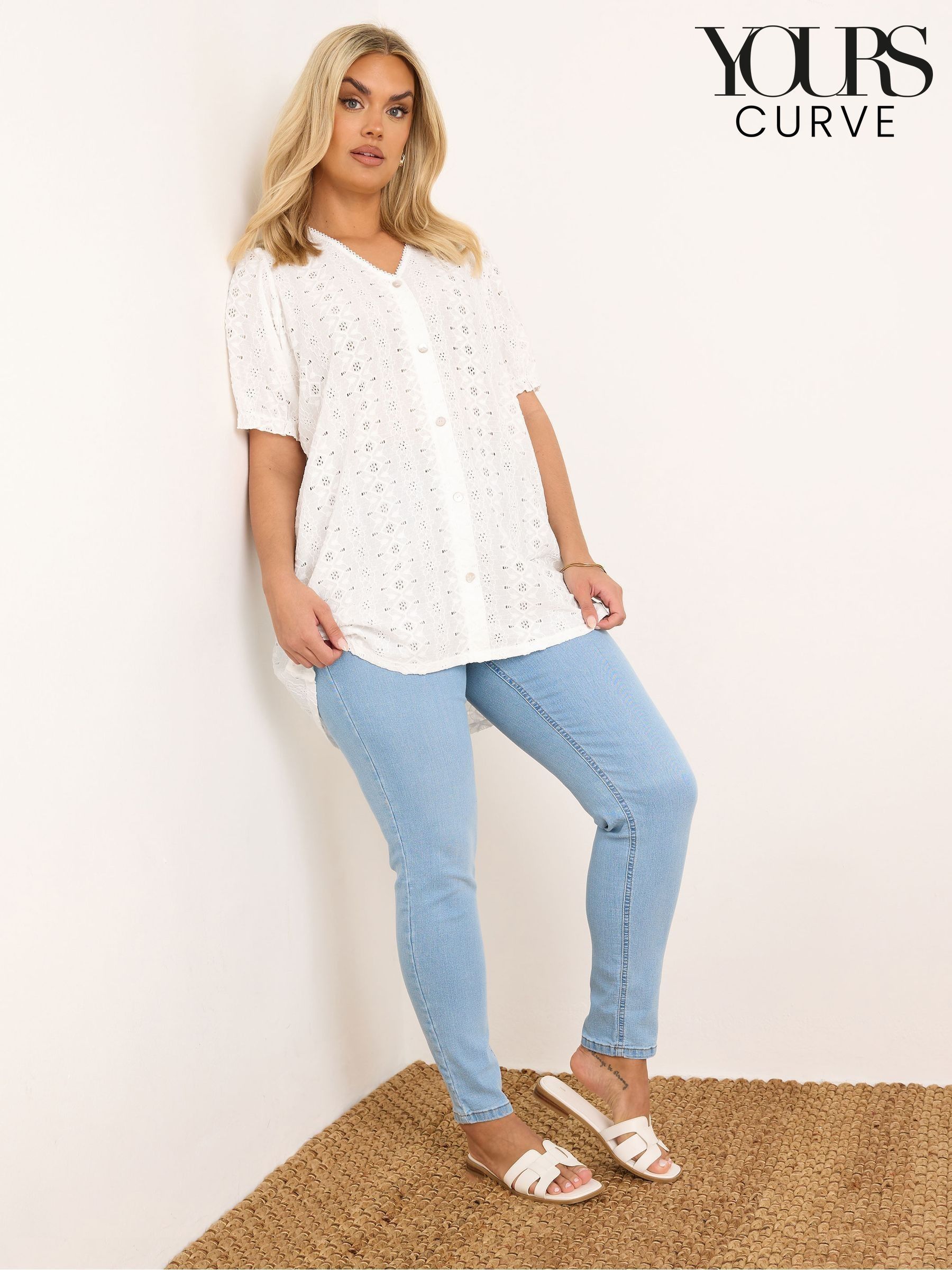 Buy Women's White Puff Sleeve Broderie Tops Online | Next UK