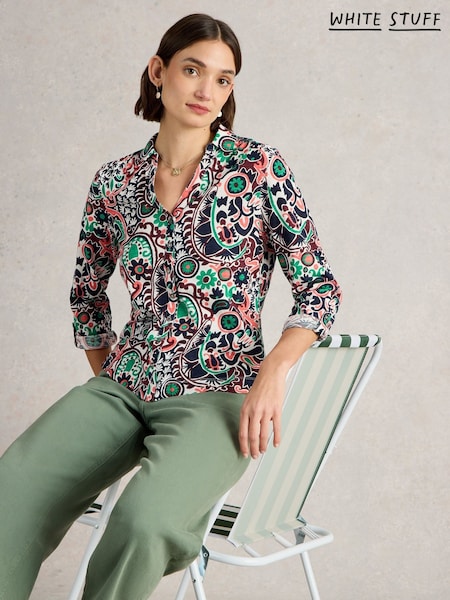 White Stuff Natural 100% Cotton Annie Jersey Shirt (F97323) | £45