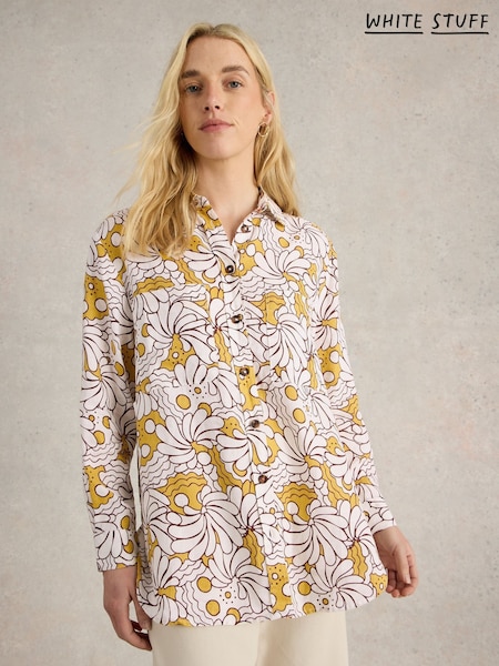 White Stuff Yellow Lydia 100% Linen Shirt (F97332) | £69