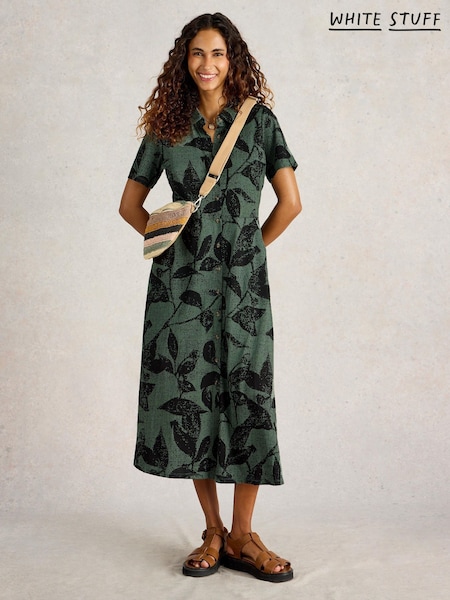 White Stuff Green Rua Jersey Shirt Dress (F97335) | £65