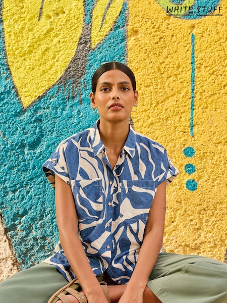 White Stuff Blue Ellie 100% Organic Cotton Shirt (F97342) | £45