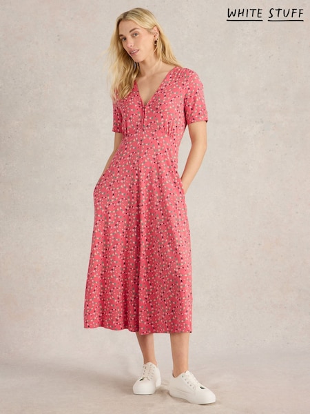 White Stuff Pink Megan Jersey Dress (F97361) | £65