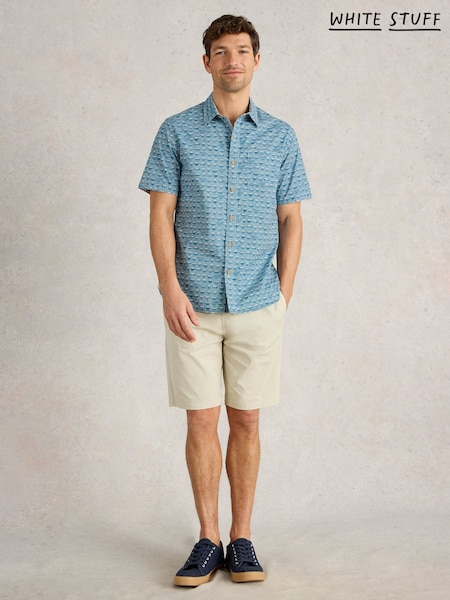 White Stuff Blue Ramen Bowl Short Sleeve Printed Shirt (F97404) | £45