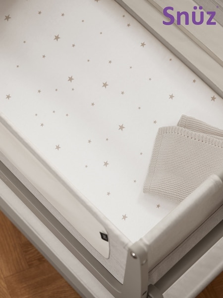 Snuz White Star Twin Pack Crib Fitted Fitted Sheets (F97503) | £22