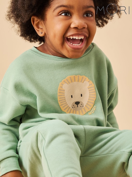 MORI 100% Organic Cotton Comfy Oversized Sweatshirt - Lion (F97510) | £26 - £28