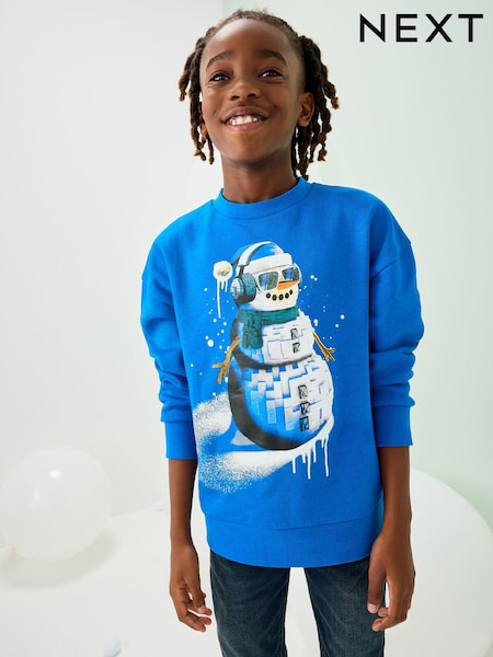 Blue Christmas Crew Sweatshirt (3-16yrs) (F97591) | £14 - £19