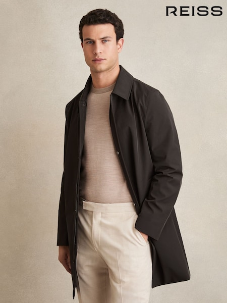 Reiss Brown Logan Removable Gilet Hybrid Overcoat (F97723) | £298