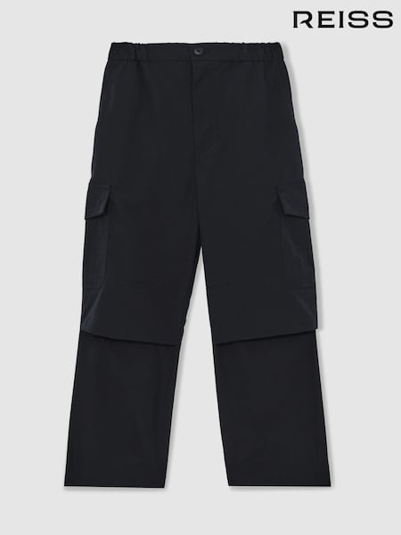 Reiss Navy Garret 13-14 yrs Technical Straight Leg Cargo Trousers (F97894) | £44