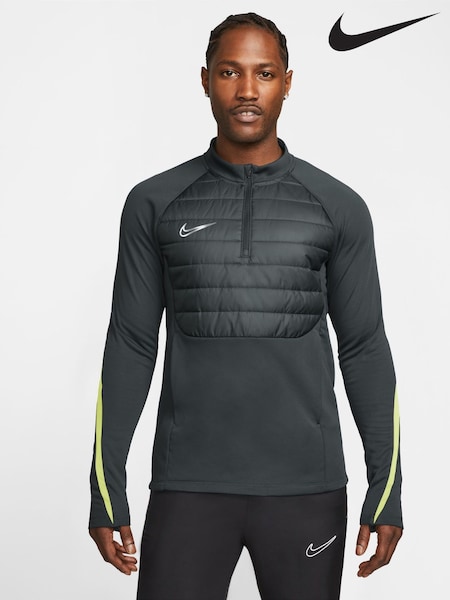 Nike Dark Seaweed Green Academy Winter Warrior Therma-FIT 1/2-Zip Football Top (F98012) | £60