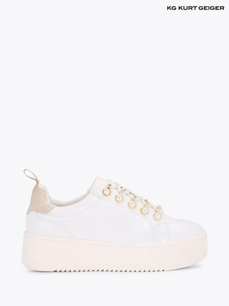 KG Kurt Geiger White Lighter Pearl Trainers (F98247) | £79