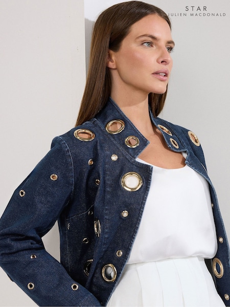 Star by Julien MacDonald Blue Denim Waterfall Eyelet Jacket (F98375) | £80
