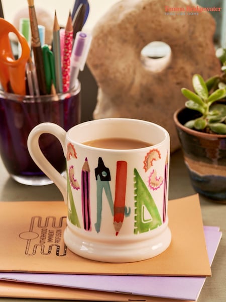 Emma Bridgewater Cream Stationery 1/2 Pint Mug (F98383) | £25