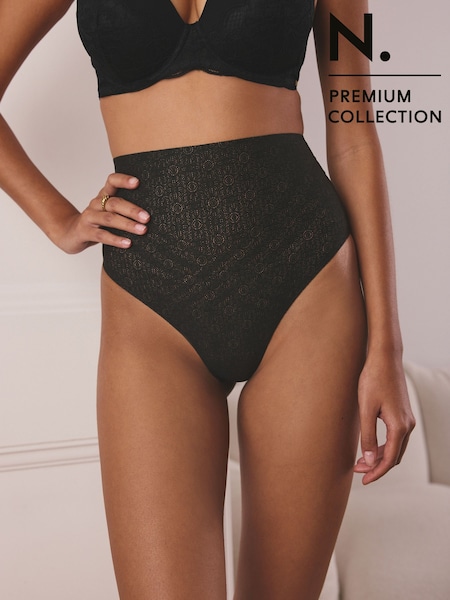 Black High Waisted Thong N. Premium Sculpting Shaping Knickers (F98456) | £26