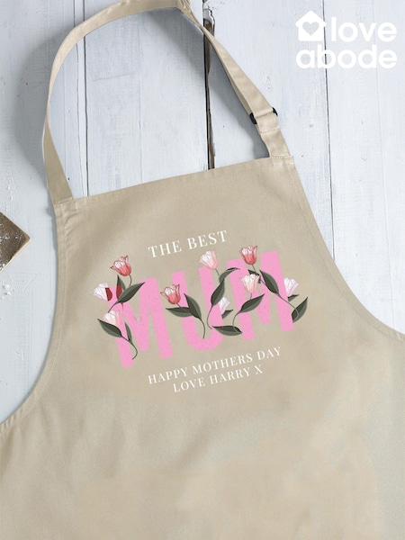 Loveabode MUM Natural Personalised Apron (F98468) | £21