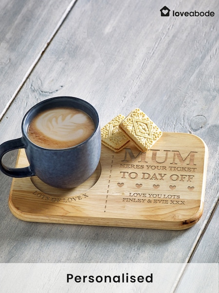Personalised Mothers Day Wooden Ticket Treat Board by Loveabode (F98477) | £15