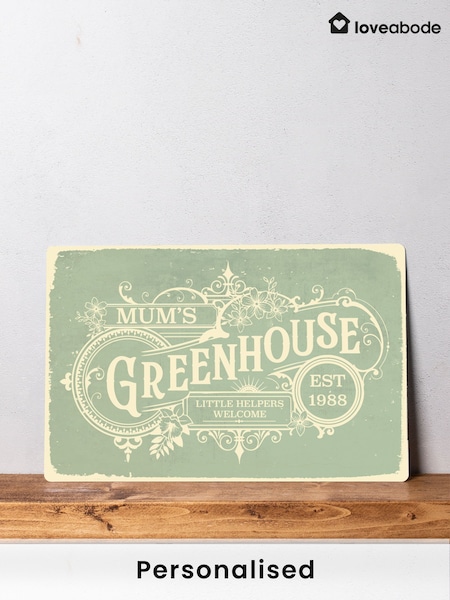 Personalised Greenhouse Metal Sign by Loveabode (F98479) | £15