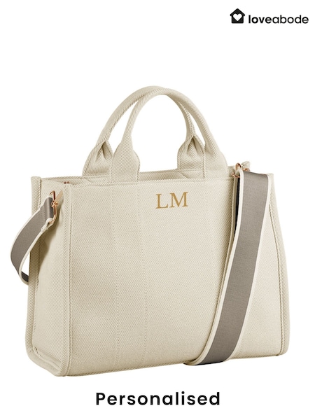 Loveabode Natural Personalised Twill Tote Bag (F98487) | £43